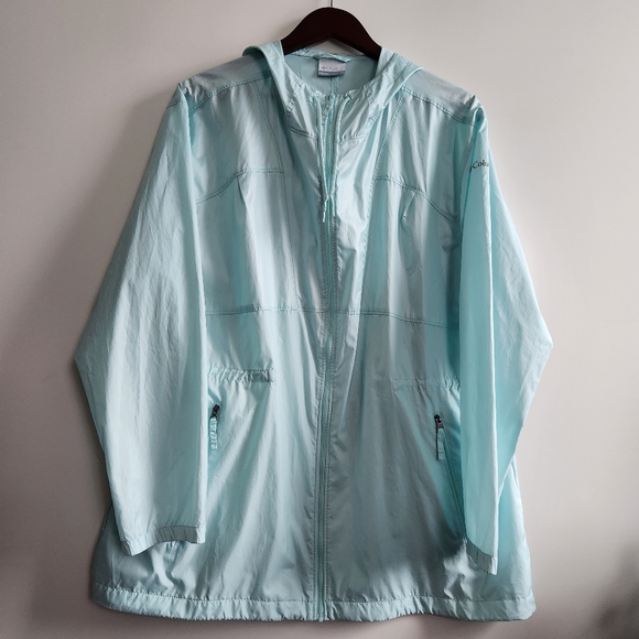 Columbia Flashback Water Resistant Hooded Windbreaker Plus Size - Picture 2 of 5